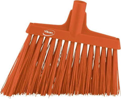 Vikan - 11-3/4" Wide, Orange Polyester Bristles, Angled Broom - Water Resistant - Industrial Tool & Supply