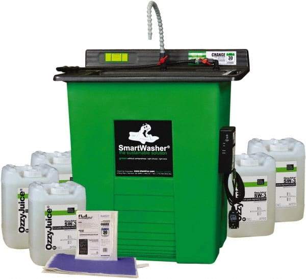 CRC - Free Standing Water-Based Parts Washer - 25 Gal Max Operating Capacity, HDPE Tank, 40" High x 35-1/2" Long x 26-1/2" Wide, 110 Input Volts - Industrial Tool & Supply