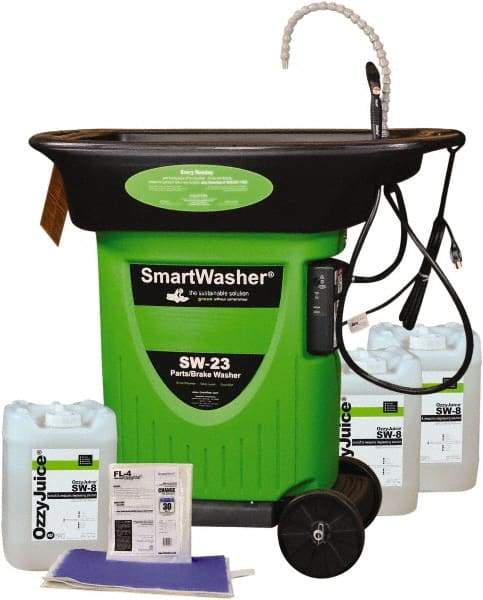 CRC - Free Standing Water-Based Parts Washer - 15 Gal Max Operating Capacity, HDPE Tank, 42" High x 43" Long x 27" Wide, 110 Input Volts - Industrial Tool & Supply