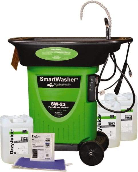 CRC - Free Standing Water-Based Parts Washer - 15 Gal Max Operating Capacity, HDPE Tank, 42" High x 43" Long x 27" Wide, 110 Input Volts - Industrial Tool & Supply