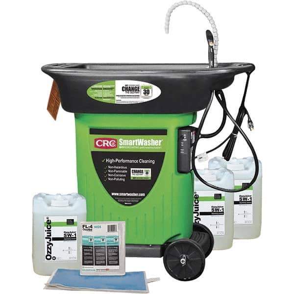 CRC - Free Standing Water-Based Parts Washer - 15 Gal Max Operating Capacity, HDPE Tank, 42" High x 43" Long x 27" Wide, 110 Input Volts - Industrial Tool & Supply