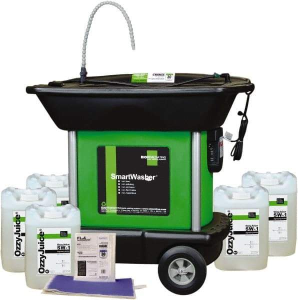 CRC - Free Standing Water-Based Parts Washer - 25 Gal Max Operating Capacity, HDPE Tank, 45" High x 48" Long x 35" Wide, 110 Input Volts - Industrial Tool & Supply