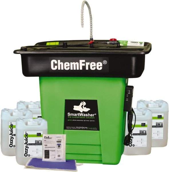 CRC - Free Standing Water-Based Parts Washer - 25 Gal Max Operating Capacity, HDPE Tank, 42" High x 47" Long x 38" Wide, 110 Input Volts - Industrial Tool & Supply