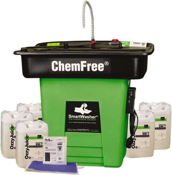 CRC - Free Standing Water-Based Parts Washer - 25 Gal Max Operating Capacity, HDPE Tank, 42" High x 47" Long x 38" Wide, 110 Input Volts - Industrial Tool & Supply