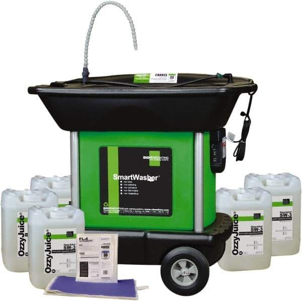 CRC - Free Standing Water-Based Parts Washer - 25 Gal Max Operating Capacity, HDPE Tank, 45" High x 48" Long x 35" Wide, 110 Input Volts - Industrial Tool & Supply