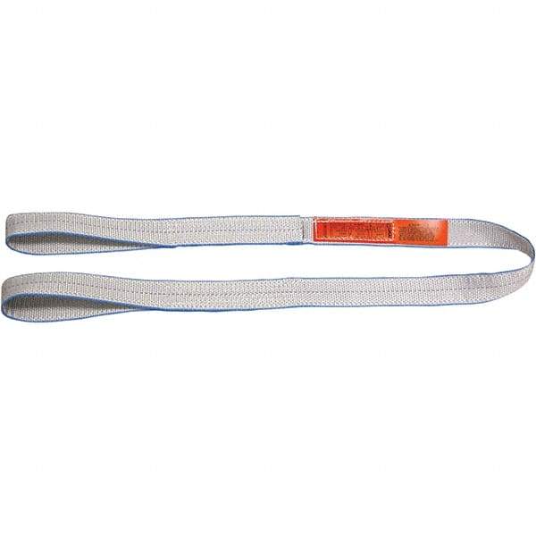 Lift-All - 13' Long x 2" Wide, 6,400 Lb Vertical Capacity, Polyester Web Sling - 5,000 Lb Choker Capacity - Industrial Tool & Supply