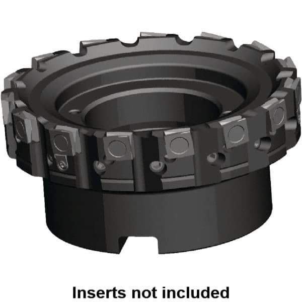 Kennametal - 8 Inserts, 80mm Cut Diam, 27mm Arbor Diam, 6mm Max Depth of Cut, Indexable Square-Shoulder Face Mill - 0/90° Lead Angle, 50mm High, SPHX 1205... Insert Compatibility, Series Fix-Perfect - Industrial Tool & Supply