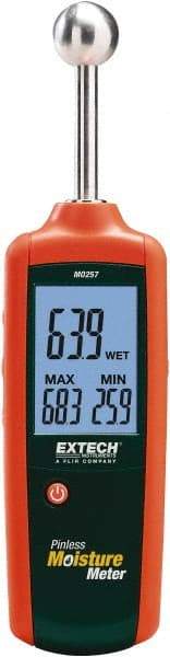 Extech - 40 to 110°F Operating Temp, Pinless Moisture Meter - LCD Display - Industrial Tool & Supply