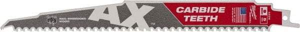 Milwaukee Tool - 9" Long x 1" Thick, Bi-Metal Reciprocating Saw Blade - Tapered Profile, 5 TPI, Toothed Edge, Universal Shank - Industrial Tool & Supply