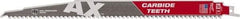 Milwaukee Tool - 12" Long x 1" Thick, Bi-Metal Reciprocating Saw Blade - Tapered Profile, 5 TPI, Toothed Edge, Universal Shank - Industrial Tool & Supply
