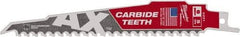 Milwaukee Tool - 6" Long x 1" Thick, Bi-Metal Reciprocating Saw Blade - Tapered Profile, 5 TPI, Toothed Edge, Universal Shank - Industrial Tool & Supply