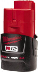 Milwaukee Tool - 12 Volt Lithium-Ion Power Tool Battery - 3 Ahr Capacity, Series M12 REDLITHIUM - Industrial Tool & Supply