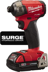 Milwaukee Tool - 18 Volt, 1/4" Drive, 450 In/Lb Torque, Cordless Impact Driver - 3000 RPM, 2 Lithium-Ion Batteries Included - Industrial Tool & Supply