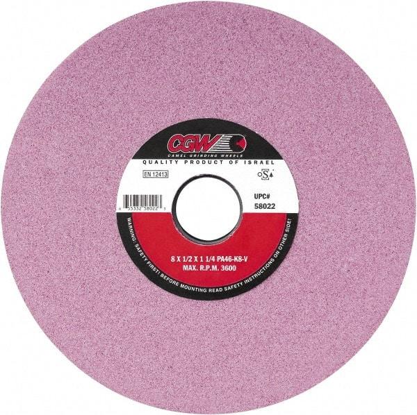 Camel Grinding Wheels - 12" Diam x 5" Hole x 2" Thick, H Hardness, 46 Grit Surface Grinding Wheel - Aluminum Oxide, Type 7, Medium Grade, Vitrified Bond, Two-Side Recess - Industrial Tool & Supply