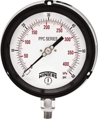 Winters - 4-1/2" Dial, 1/4 Thread, 0-60 Scale Range, Pressure Gauge - Bottom Connection Mount, Accurate to ±0.5% of Scale - Industrial Tool & Supply