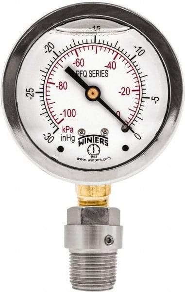 Winters - 2-1/2" Dial, 1/4 Thread, 0-160 Scale Range, Pressure Gauge - Bottom Connection Mount, Accurate to 1.5% of Scale - Industrial Tool & Supply