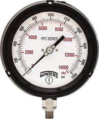 Winters - 4-1/2" Dial, 1/4 Thread, 0-2,000 Scale Range, Pressure Gauge - Bottom Connection Mount, Accurate to ±0.5% of Scale - Industrial Tool & Supply