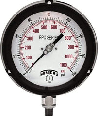 Winters - 4-1/2" Dial, 1/4 Thread, 0-160 Scale Range, Pressure Gauge - Bottom Connection Mount, Accurate to ±0.5% of Scale - Industrial Tool & Supply