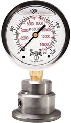 Winters - 2-1/2" Dial, 1/4 Thread, 0-100 Scale Range, Pressure Gauge - Bottom Connection Mount, Accurate to 1.5% of Scale - Industrial Tool & Supply