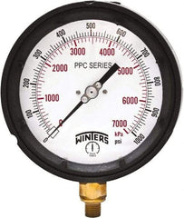 Winters - 4-1/2" Dial, 1/4 Thread, 0-1,000 Scale Range, Pressure Gauge - Bottom Connection Mount, Accurate to ±0.5% of Scale - Industrial Tool & Supply