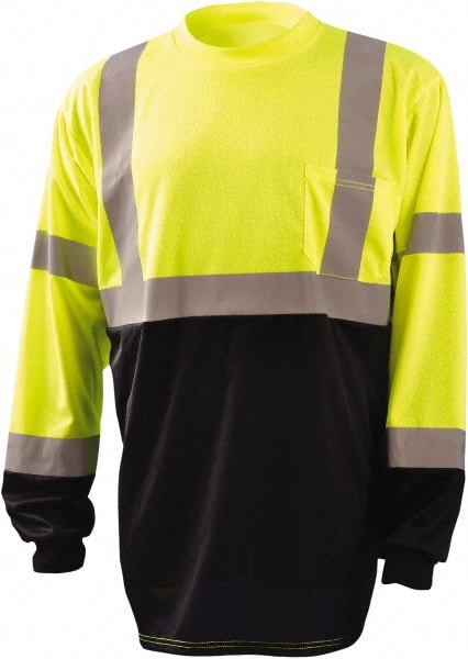 OccuNomix - Size 5XL Hi-Viz Yellow & Black High Visibility Long Sleeve T-Shirt - Industrial Tool & Supply