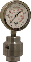 Winters - 4" Dial, 1/2 Thread, 0-60 Scale Range, Pressure Gauge - Bottom Connection Mount, Accurate to 1% Full-Scale of Scale - Industrial Tool & Supply