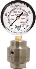 Winters - 2-1/2" Dial, 1/4 Thread, 0-2,000 Scale Range, Pressure Gauge - Bottom Connection Mount, Accurate to 1.5% of Scale - Industrial Tool & Supply