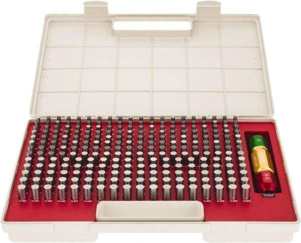 SPI - 250 Piece, 0.251-0.5 Inch Diameter Plug and Pin Gage Set - Minus 0.0002 Inch Tolerance, Class ZZ - Industrial Tool & Supply