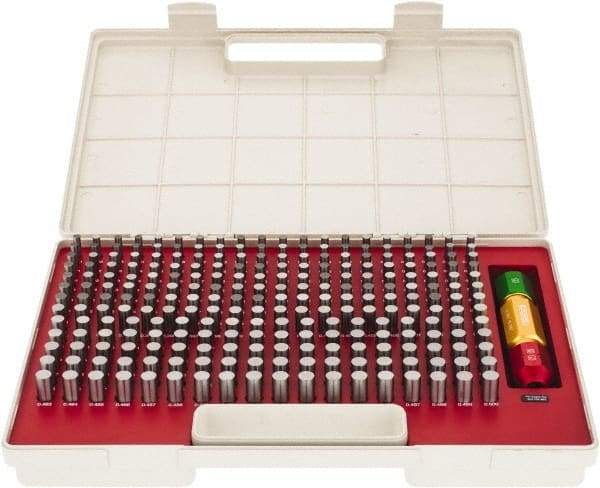 SPI - 250 Piece, 0.251-0.5 Inch Diameter Plug and Pin Gage Set - Plus 0.0002 Inch Tolerance, Class ZZ - Industrial Tool & Supply