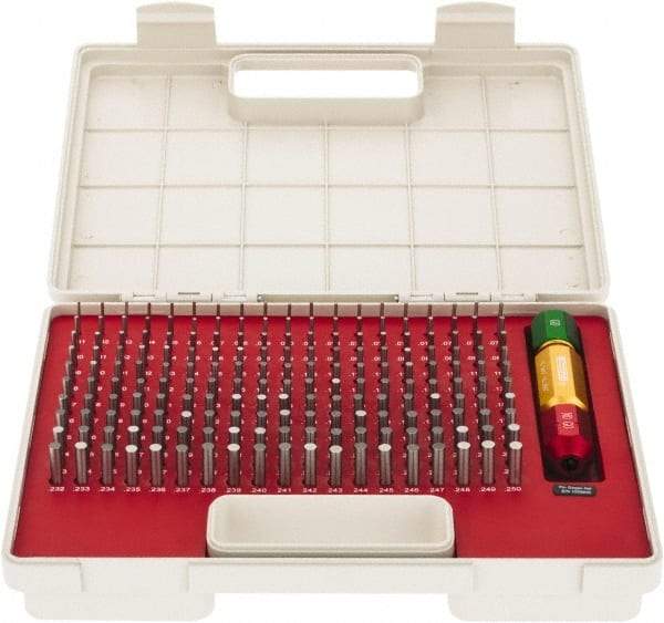 SPI - 190 Piece, 0.061-0.25 Inch Diameter Plug and Pin Gage Set - Plus 0.0002 Inch Tolerance, Class ZZ - Industrial Tool & Supply