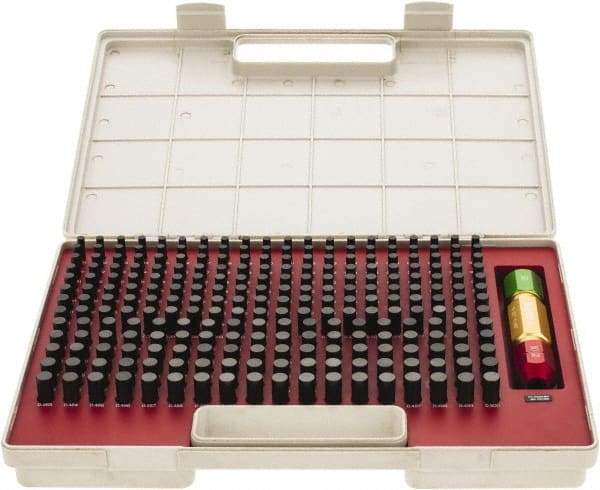 SPI - 250 Piece, 0.251-0.5 Inch Diameter Plug and Pin Gage Set - Plus 0.0002 Inch Tolerance, Class ZZ - Industrial Tool & Supply