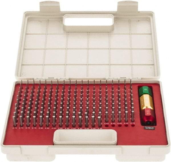 SPI - 185 Piece, 1.3-4.98mm Diameter Plug and Pin Gage Set - Plus 0.005mm Tolerance, Class ZZ - Industrial Tool & Supply