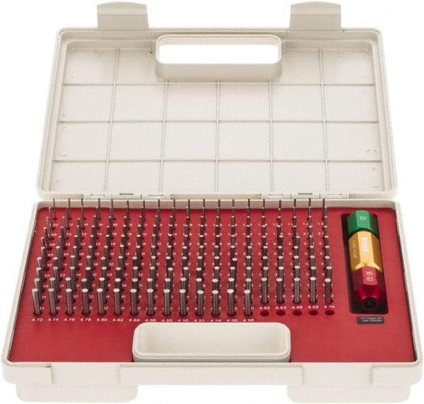 SPI - 185 Piece, 1.3-4.98mm Diameter Plug and Pin Gage Set - Minus 0.005mm Tolerance, Class ZZ - Industrial Tool & Supply
