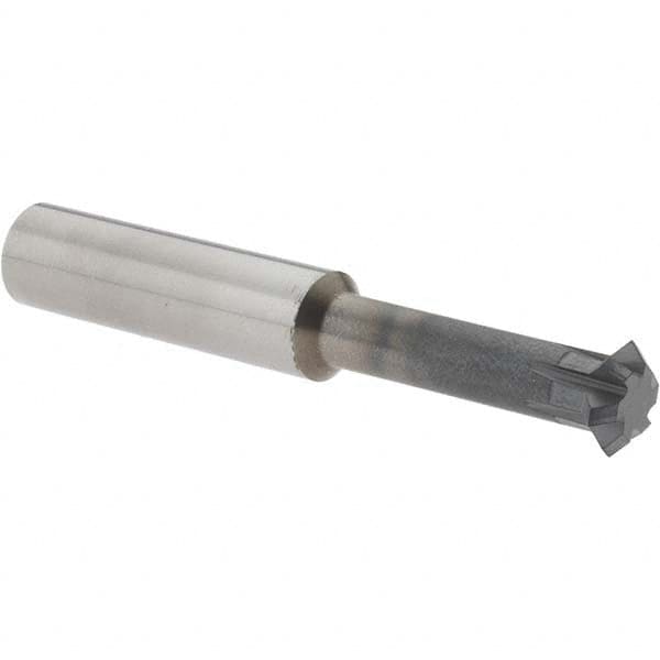 Accupro - 3/8° 3/8" Cut Diam, 1/8" Cut Width, 3/8" Shank, Solid Carbide Double-Angle Cutter - Industrial Tool & Supply