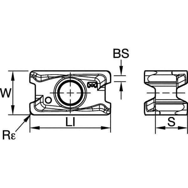 Kennametal - LNGU432 GE Grade KCPM40 Carbide Milling Insert - TiAlN/AlCrN Finish, 3/16" Thick, 0.8mm Corner Radius - Industrial Tool & Supply