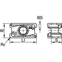 Kennametal - LNGU432 GE Grade KCPM40 Carbide Milling Insert - TiAlN/AlCrN Finish, 3/16" Thick, 0.8mm Corner Radius - Industrial Tool & Supply