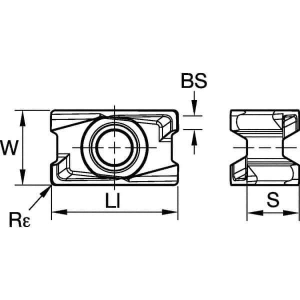 Kennametal - LNGU542 Grade KCSM40 Carbide Milling Insert - AlTiN/TiN Finish, 7mm Thick - Industrial Tool & Supply