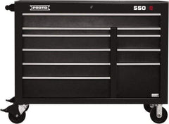 Proto - 23,105 Lb Capacity, 10 Drawer Mobile Power Workstation - 50" Wide x 25-1/4" Deep x 41" High, Steel, Dual Black - Industrial Tool & Supply