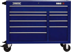 Proto - 23,105 Lb Capacity, 10 Drawer Mobile Power Workstation - 50" Wide x 25-1/4" Deep x 41" High, Steel, Blue - Industrial Tool & Supply