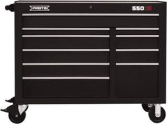 Proto - 23,779 Lb Capacity, 10 Drawer Mobile Workstation - 50" Wide x 25-1/4" Deep x 41" High, Steel, Black - Industrial Tool & Supply