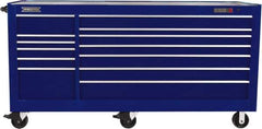 Proto - 48,517 Lb Capacity, 13 Drawer Mobile Workstation - 88-1/4" Wide x 27" Deep x 46-3/8" High, Steel, Blue - Industrial Tool & Supply