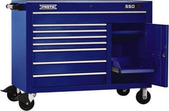 Proto - 18,920 Lb Capacity, 8 Drawer Mobile Workstation - 50" Wide x 25-1/4" Deep x 41" High, Steel, Blue - Industrial Tool & Supply