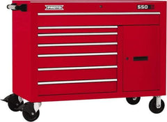 Proto - 18,109 Lb Capacity, 7 Drawer Mobile Workstation - 50" Wide x 25-1/4" Deep x 41" High, Steel, Red - Industrial Tool & Supply