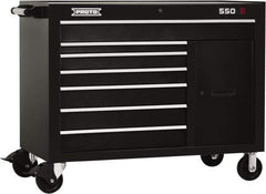 Proto - 18,109 Lb Capacity, 7 Drawer Mobile Workstation - 50" Wide x 25-1/4" Deep x 41" High, Steel, Black - Industrial Tool & Supply