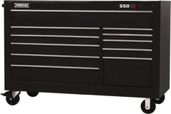 Proto - 35,917 Lb Capacity, 11 Drawer Mobile Workstation - 66" Wide x 27" Deep x 46" High, Steel, Black - Industrial Tool & Supply