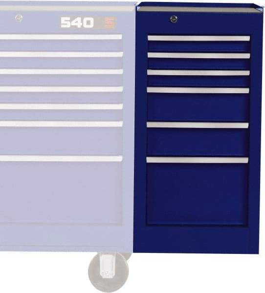 Proto - 6 Drawer Blue Side Cabinet - 15" Wide x 29" High x 18" Deep, Use with Vinyl Top, Drawer Liners - Industrial Tool & Supply