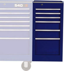 Proto - 6 Drawer Blue Side Cabinet - 15" Wide x 29" High x 18" Deep, Use with Vinyl Top, Drawer Liners - Industrial Tool & Supply
