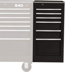 Proto - 6 Drawer Black Side Cabinet - 15" Wide x 29" High x 18" Deep, Use with Vinyl Top, Drawer Liners - Industrial Tool & Supply