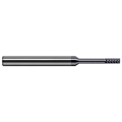 Square End Mill: 3/16'' Dia, 0.57'' LOC, 3/16'' Shank Dia, 3'' OAL, 3 Flutes, Solid Carbide Single End, AlTiN Nano Finish, 41 ° Variable Helix, RH Cut, RH Flute