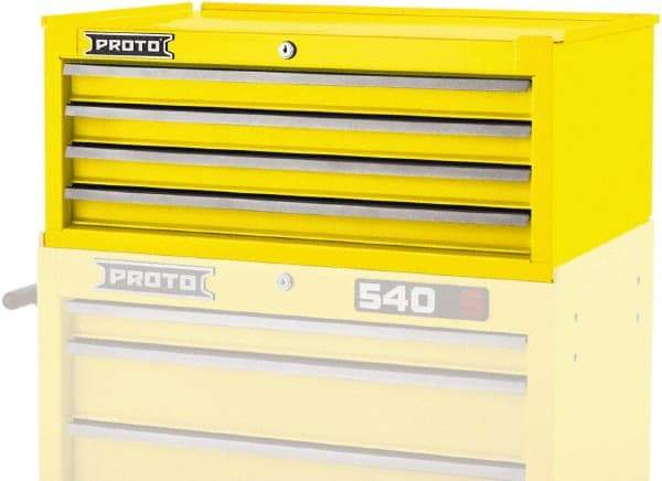 Proto - 4 Drawer Intermediate Tool Chest - 26-1/4" Wide x 18" Deep x 10" High, Steel, Yellow - Industrial Tool & Supply